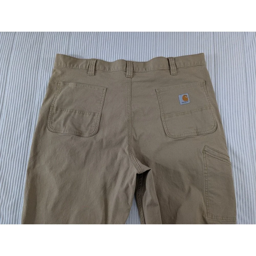 Carhartt Rigby Canvas Dungaree Pants Mens 42x32 Tan Relaxed Workwear